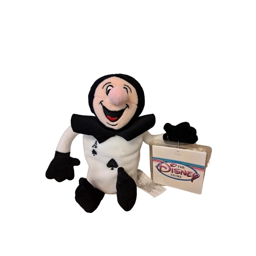 Disney Store Plush Bean Bag Beanie Alice Wonderland Ace Card Guard MWT 7.5" Mini